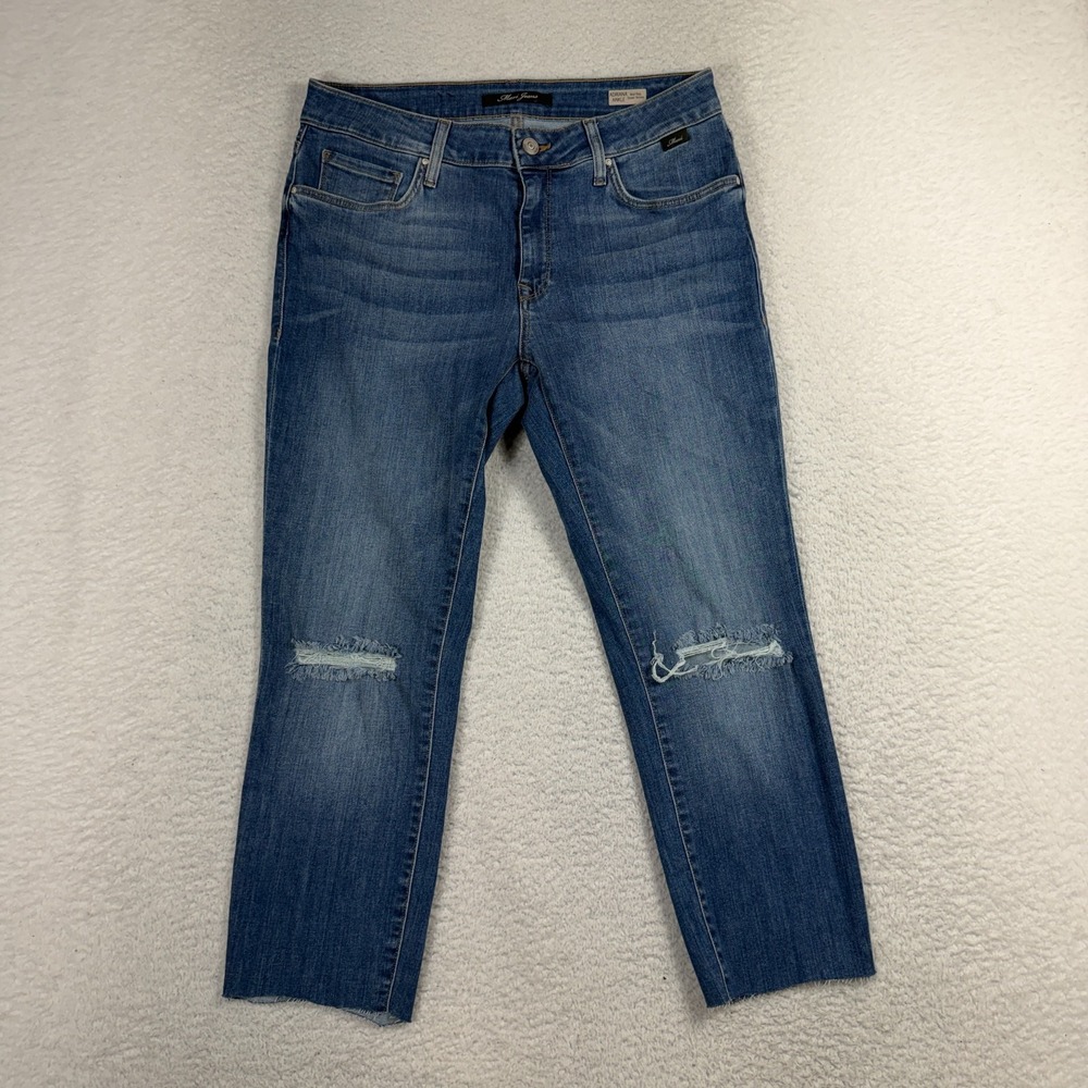 MAVI Adriana Ankle Mid Rise Super Skinny Blue Soft Jeans Size 30 (30x23) Crop